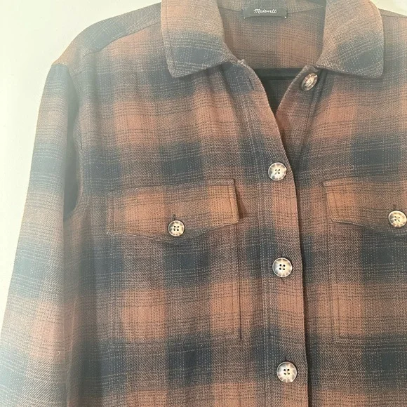 Madewell shirt jacket in Gelston shacket oversized plaid flannel size small - Picture 8 of 16